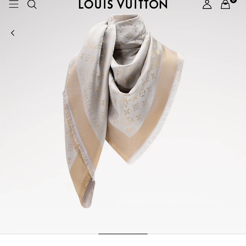 Louis Vuitton authentic griege shine shawl
